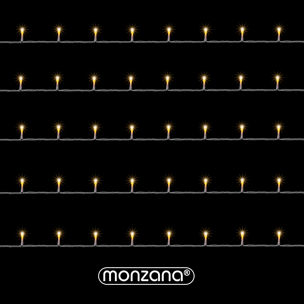 Casaria monzana® Lichterkette 400 LED mit Fernbedienung transparentes Kabel 40m warm weiß