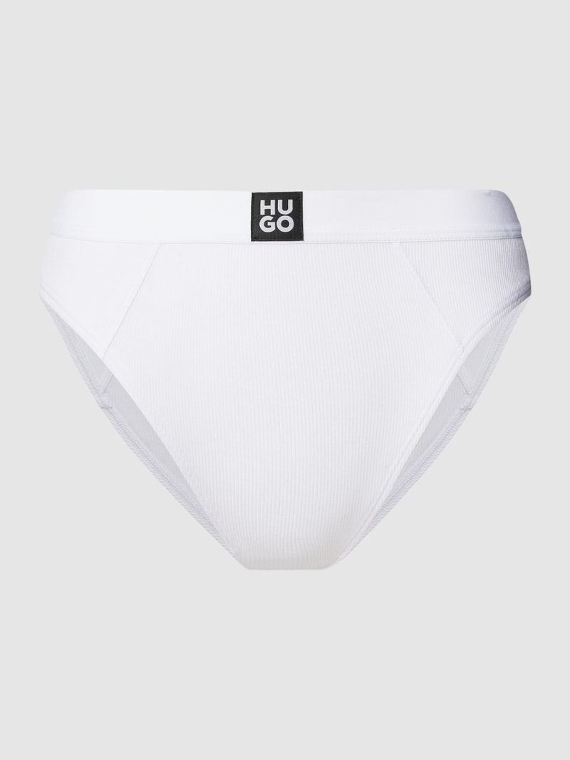Slip mit Label-Detail Modell 'RIB' in weiß