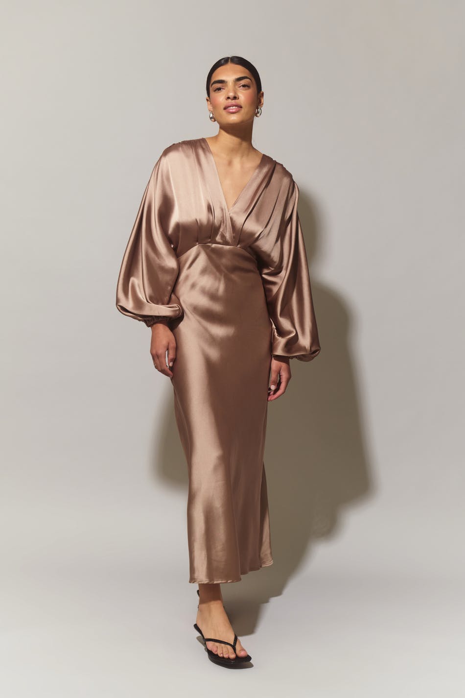 Satin midaxi dress