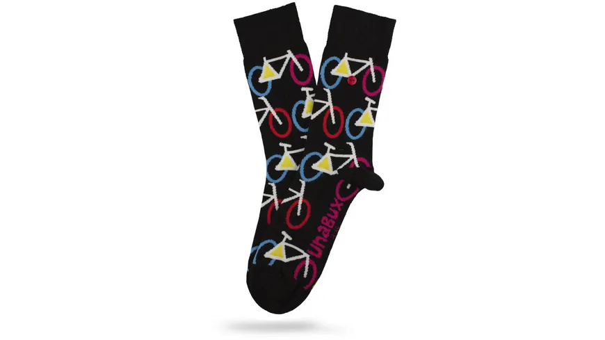 Unabux Unisex Socken Fahrrad schwarz, rot, gelb, pink, blau