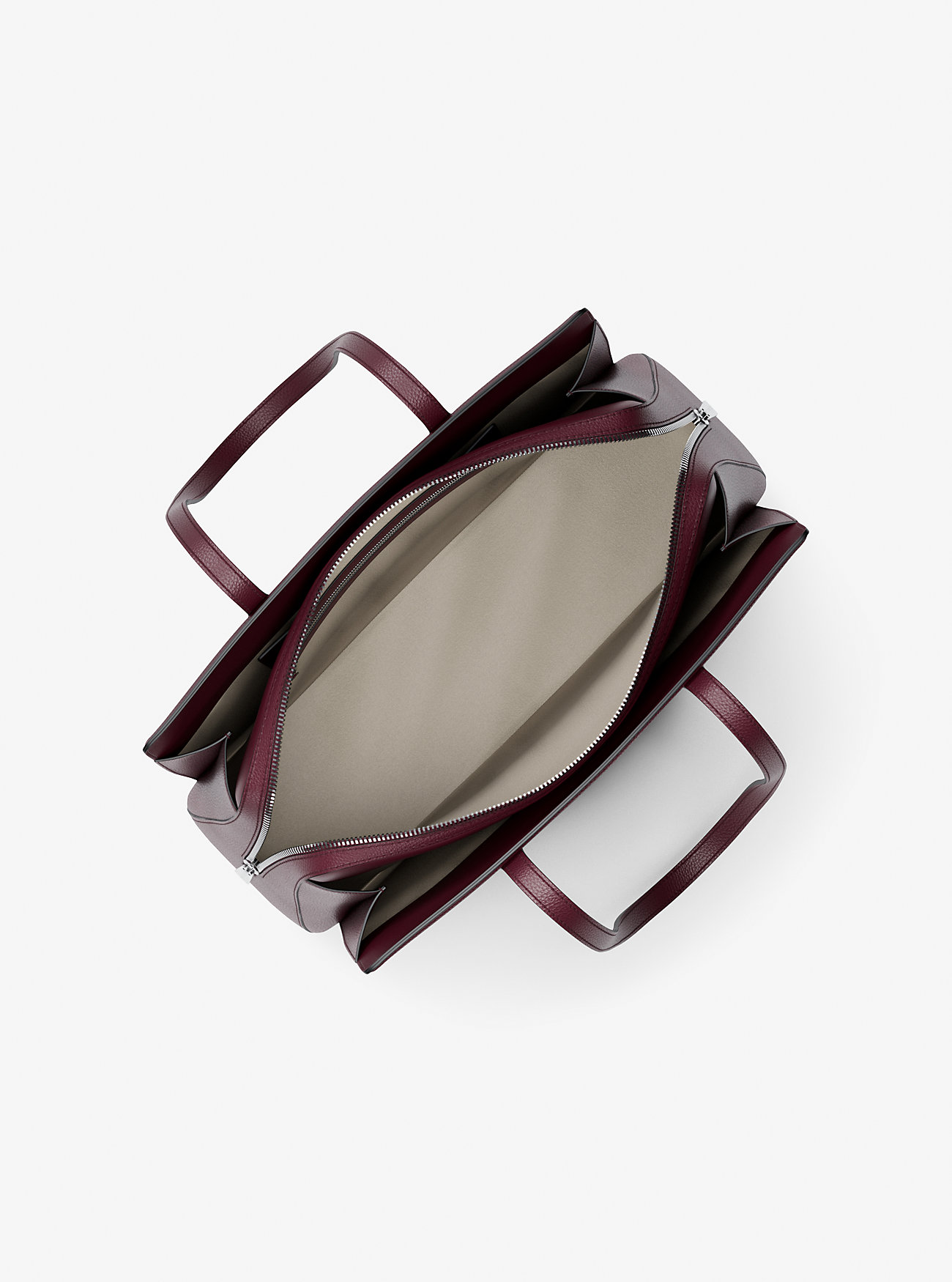 Laila Medium Pebbled Leather Tote Bag - OXBLOOD