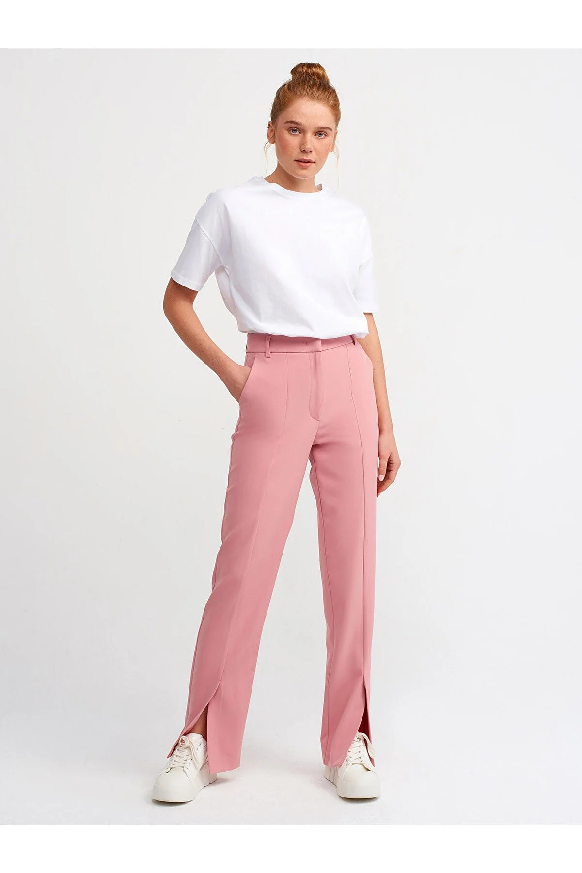 Dilvin  Weißes Basic-T-Shirt für Damen 3683