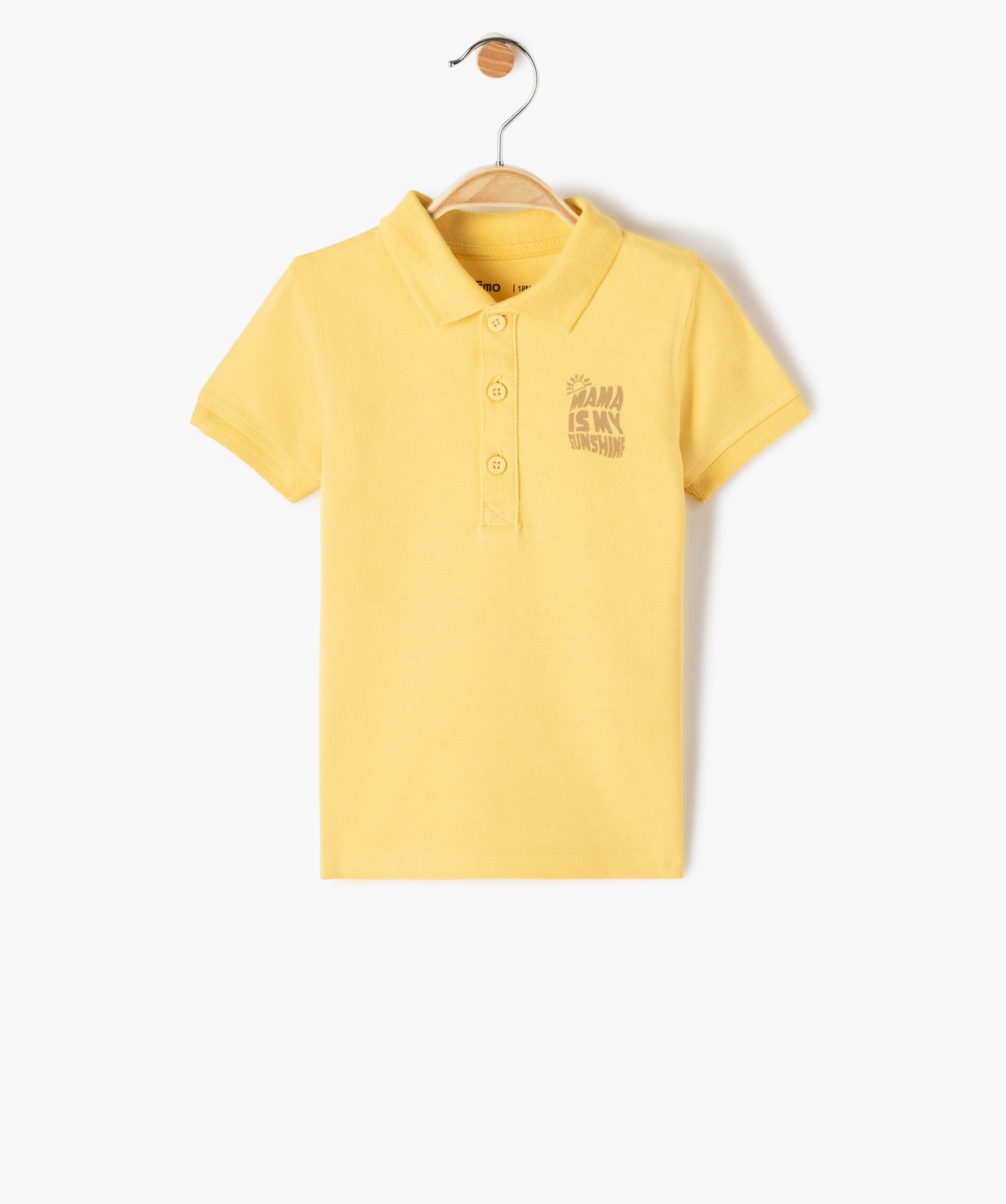 Polo bébé Garçon en maille piquée avec petit motif poitrine jaune | GEMO