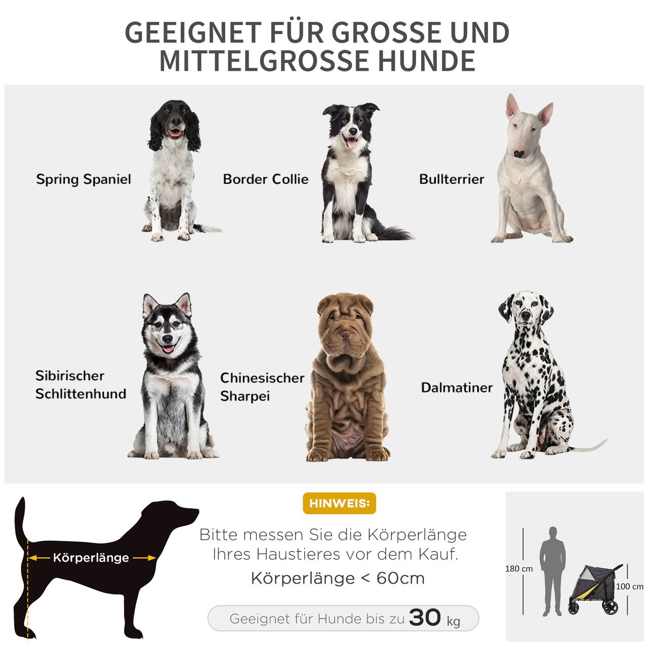 PawHut Hundewagen, faltbarer Hundetrolley, Hundebuggy mit Kissen, Katzenbuggy