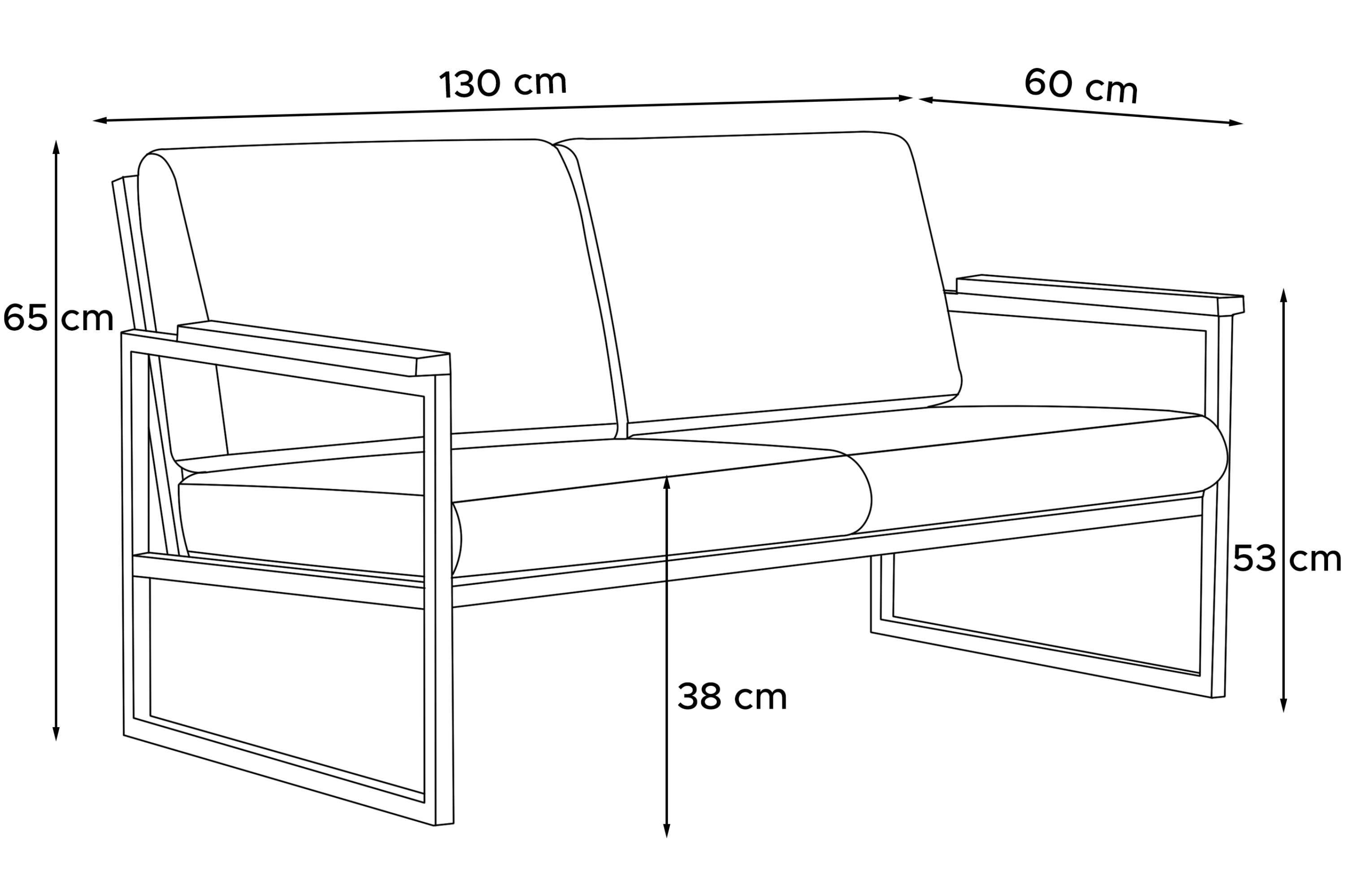 Konsimo Loungesofa TRIBO Gartensofa 2, abnehmbare Bezüge, wasser- und schmutzabweisende, pflegeleicht