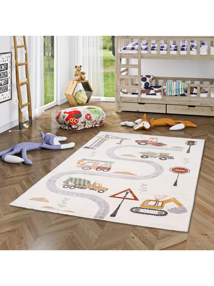 Pergamon Kinder Teppich Maui Kids Baustelle in Bunt günstig kaufen 200 x 290 cm