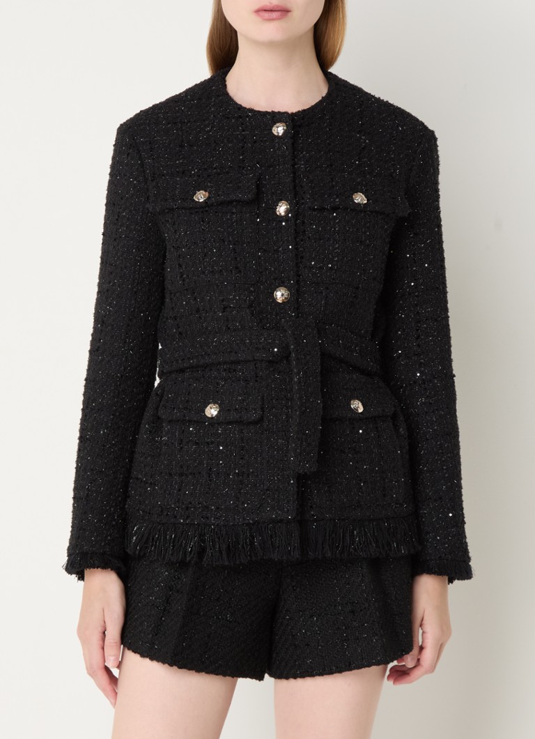 Jachetă Maje cu efect de tweed și lurex