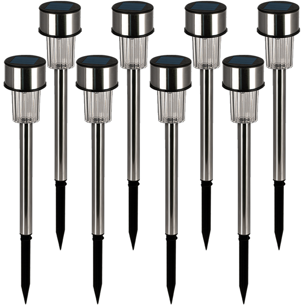 DEUBA Solarleuchte LED Gartenleuchte 31cm 8 tlg rot/grün/blau