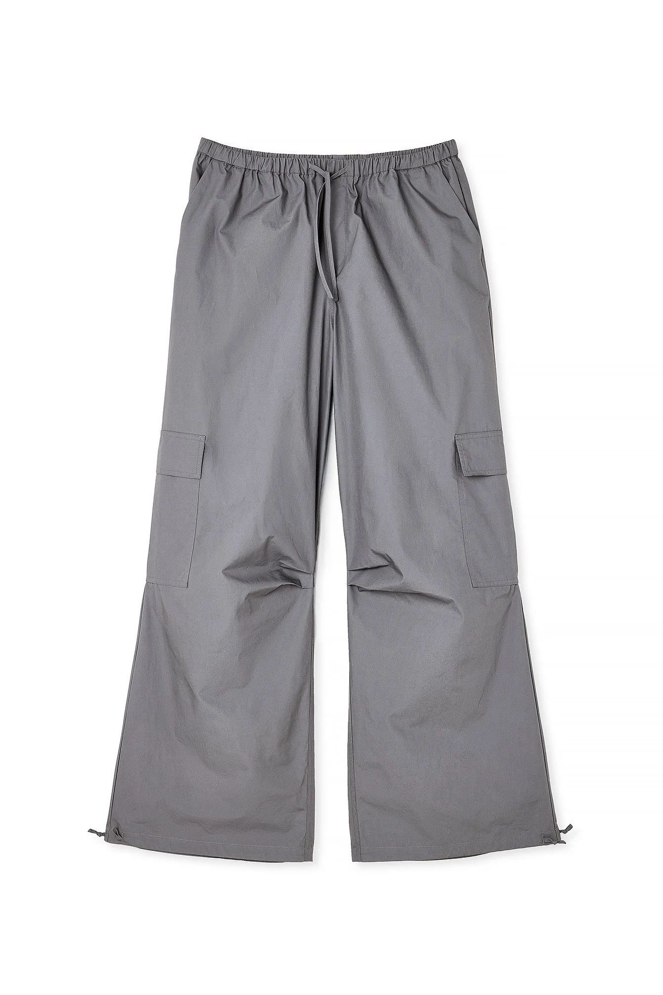 Lockere Cargohose mit halbhoher Taille und Kordelzug