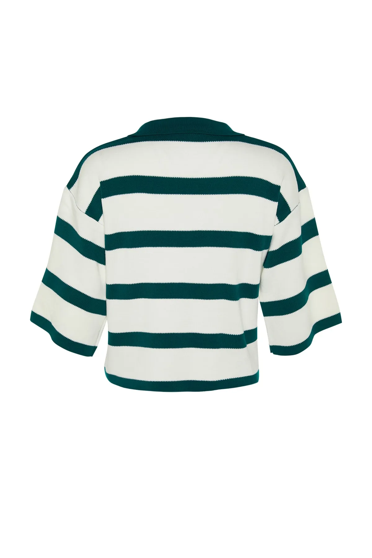 Trendyol Collection  Dunkelgrüner Basic-Strickpullover mit Streifen TWOAW23BZ00001