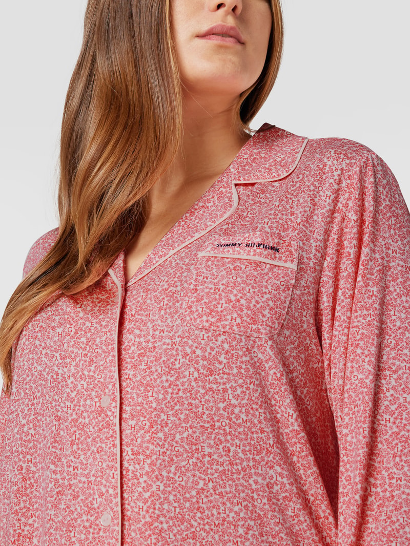 Pyjama-Oberteil mit Allover-Muster in hellrosa