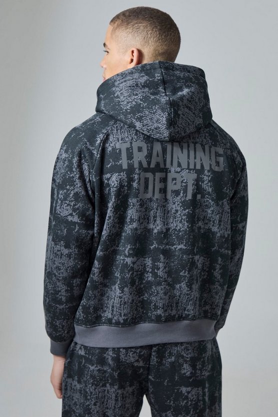 Kastiger Camouflage Hoodie mit Active Training Dept Print
