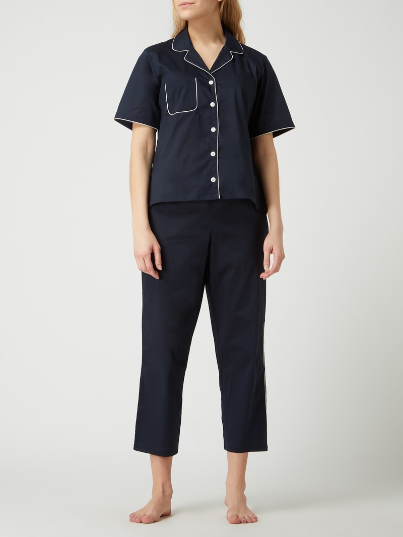 Pyjama aus Popeline in dunkelblau