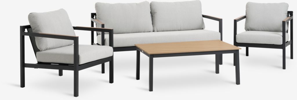 BEJSTRUP BEJSTRUP Conjunto lounge de 4 lugares, cinza