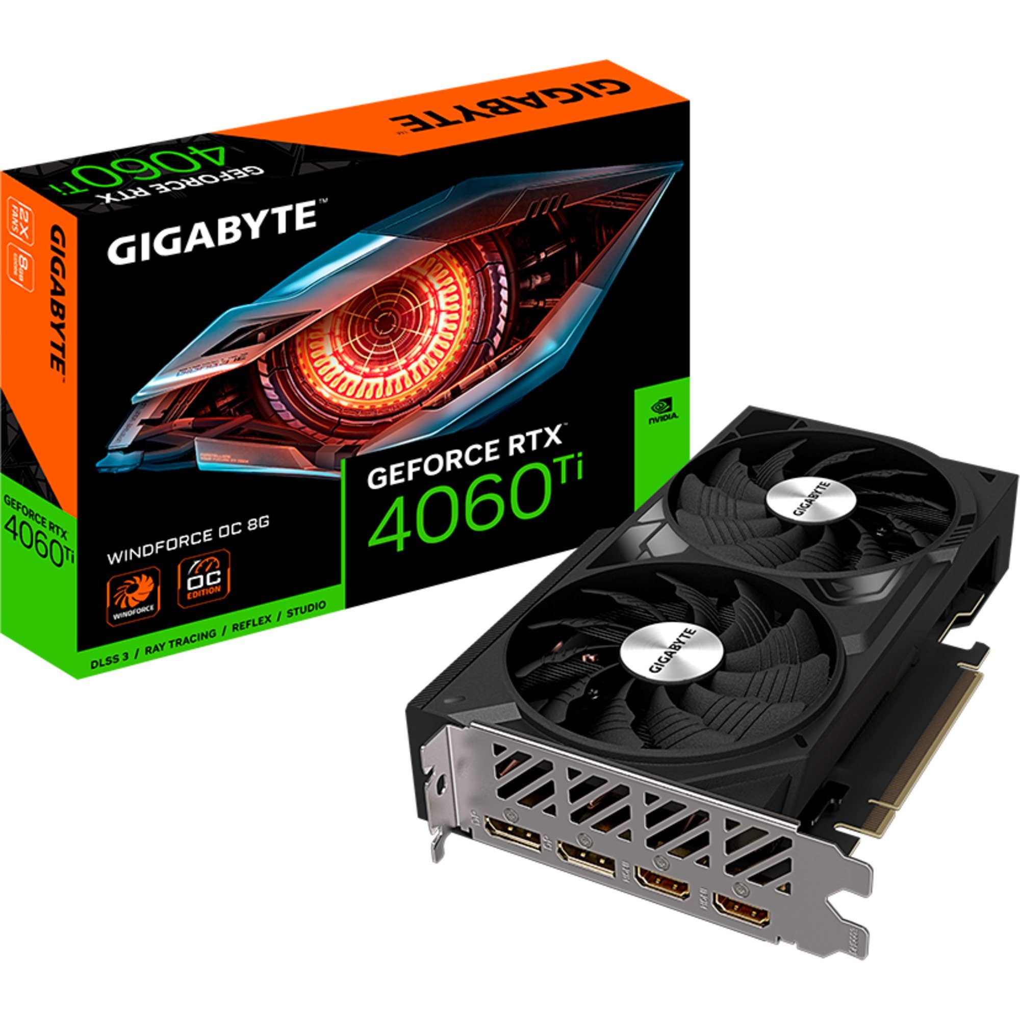 Gigabyte GIGABYTE GeForce RTX 4060 Ti WINDFORCE 2 OC 8G, Grafikkarte (8 GB)