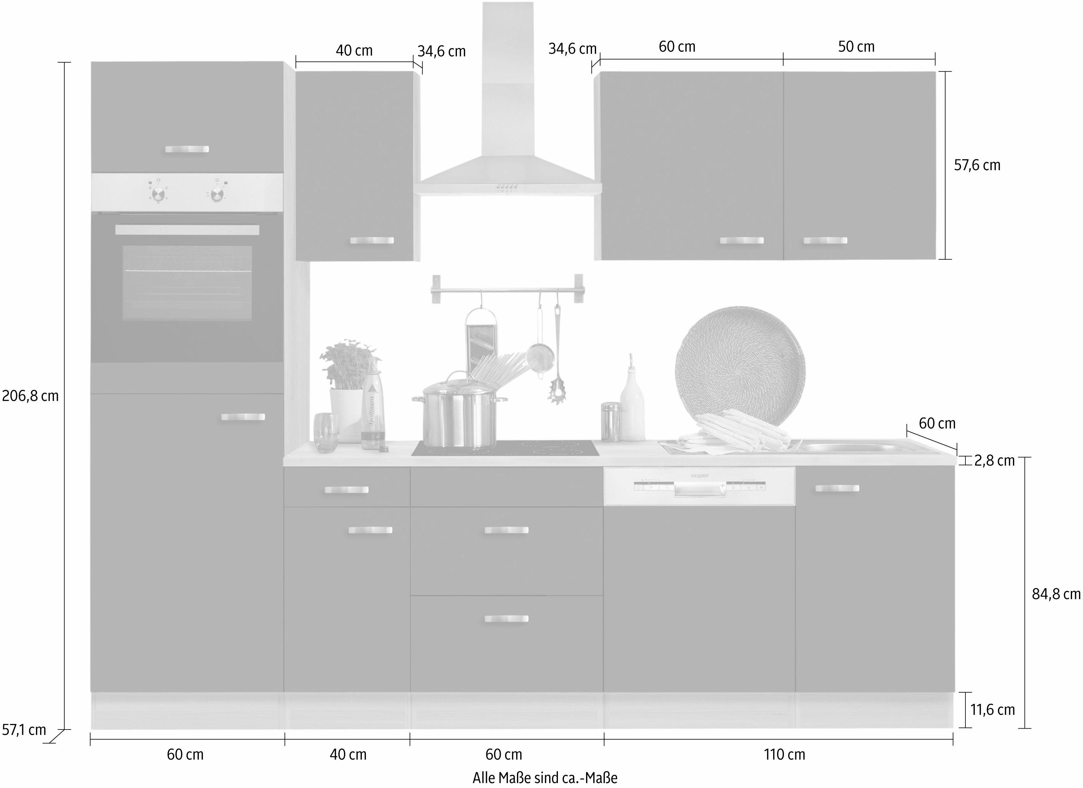 OPTIFIT Küchenzeile Faro, ohne E-Geräte, Breite 270 cm