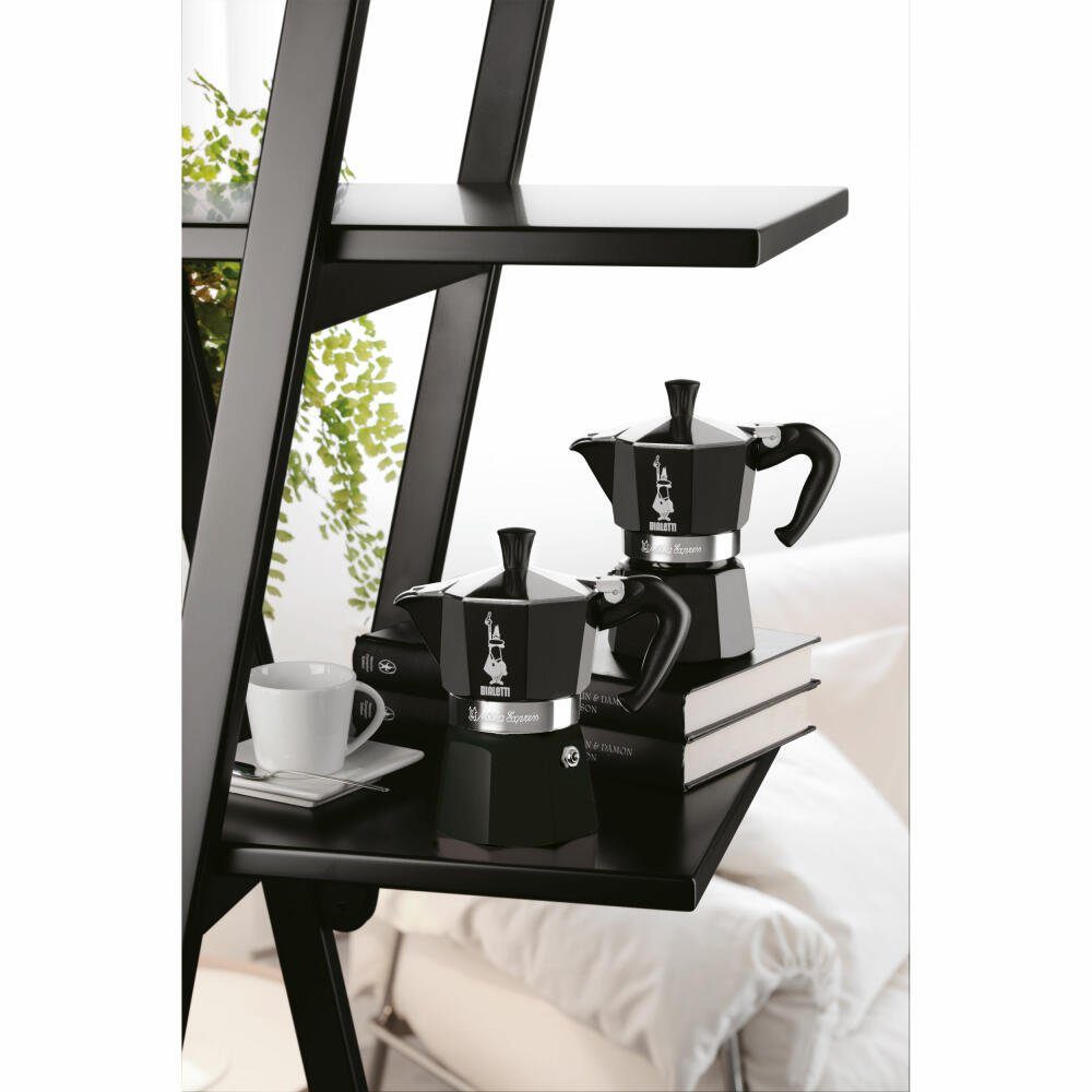 BIALETTI Espressokocher Moka Express Color für 1 Tasse Schwarz