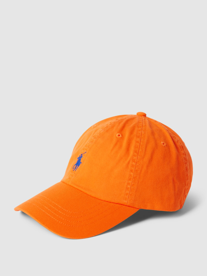 Basecap mit Logo-Stickerei und verstellbarem Riegel in hellgelb