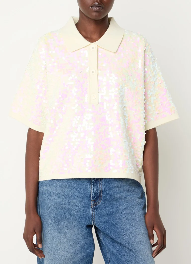 Polo Essential Antwerp Glitz in maglia fine con paillettes