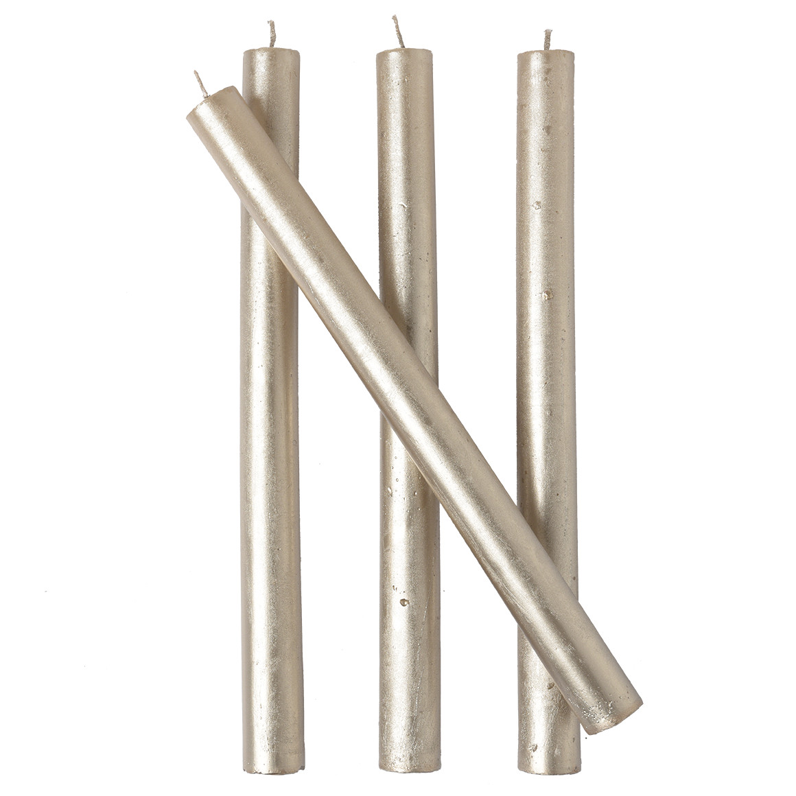 4 Stabkerzen im Metallic-Look