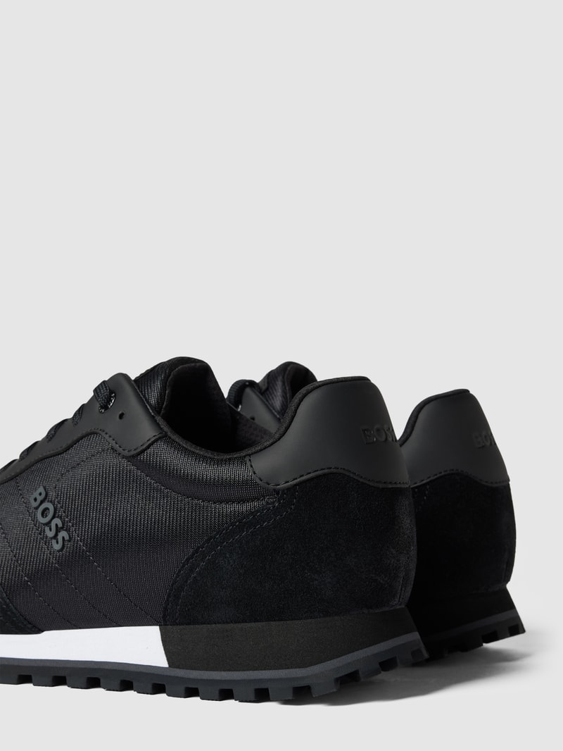 Sneaker aus Leder-Mix Modell 'Parkour' in schwarz