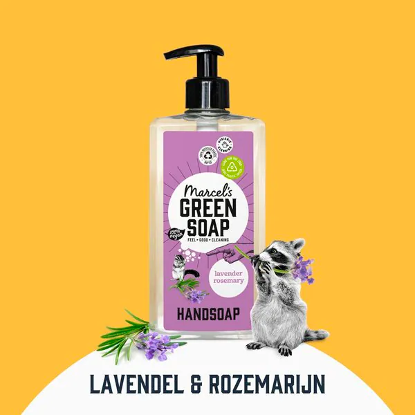 Jabón de manos Marcel's Green Soap con lavanda y romero, 500 ml