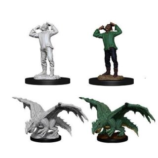 D&D Nolzur's Marvelous Miniatures - Green Dragon Wyrmling & Afflicted Elf (2)