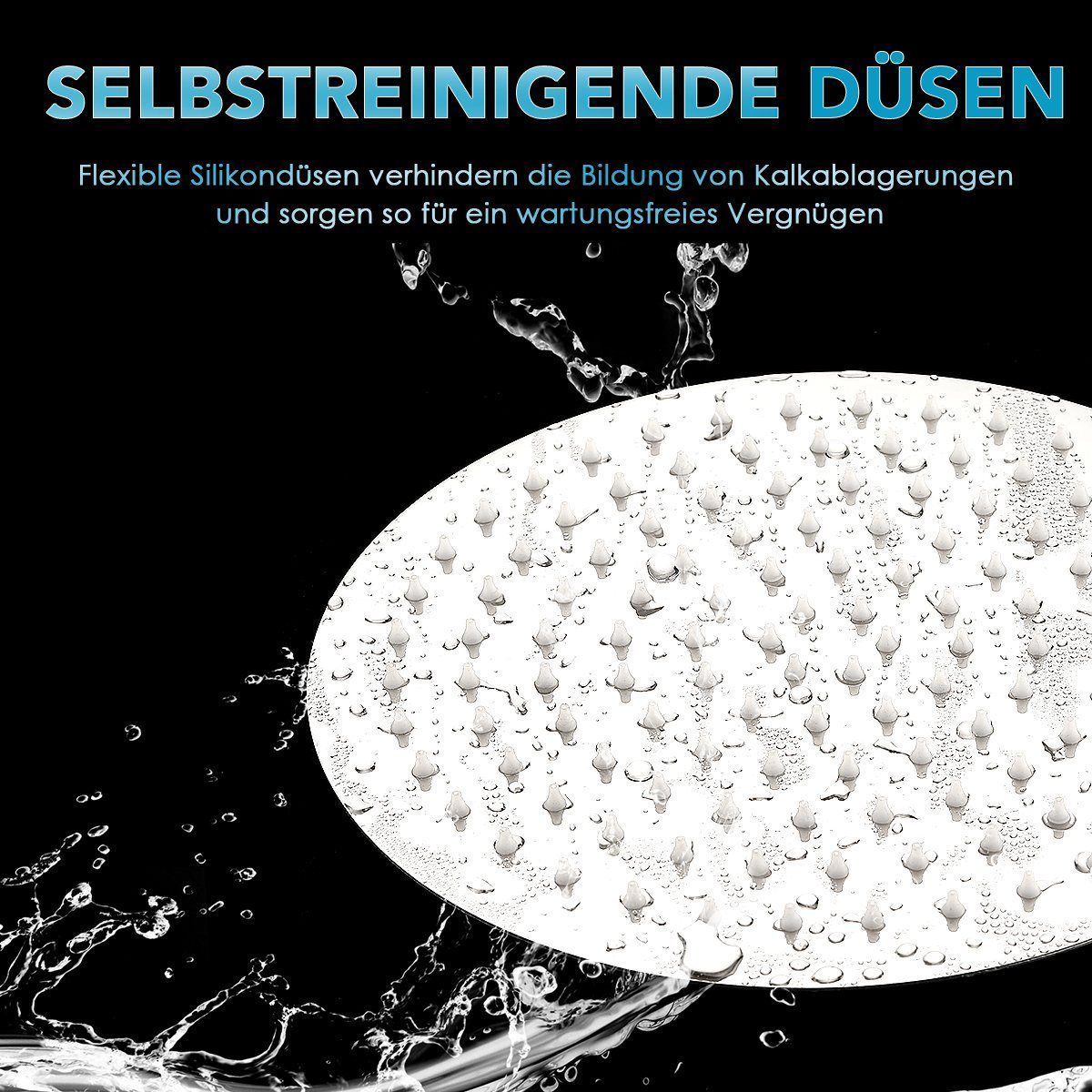 oyajia Regenduschkopf Hochdruck-Duschkopf, 10-Zoll-Regenduschkopf, Edelstahl Kopfbrause, Wasserfall-Badewannen-Duschkopf, Decken- oder Wandmontage