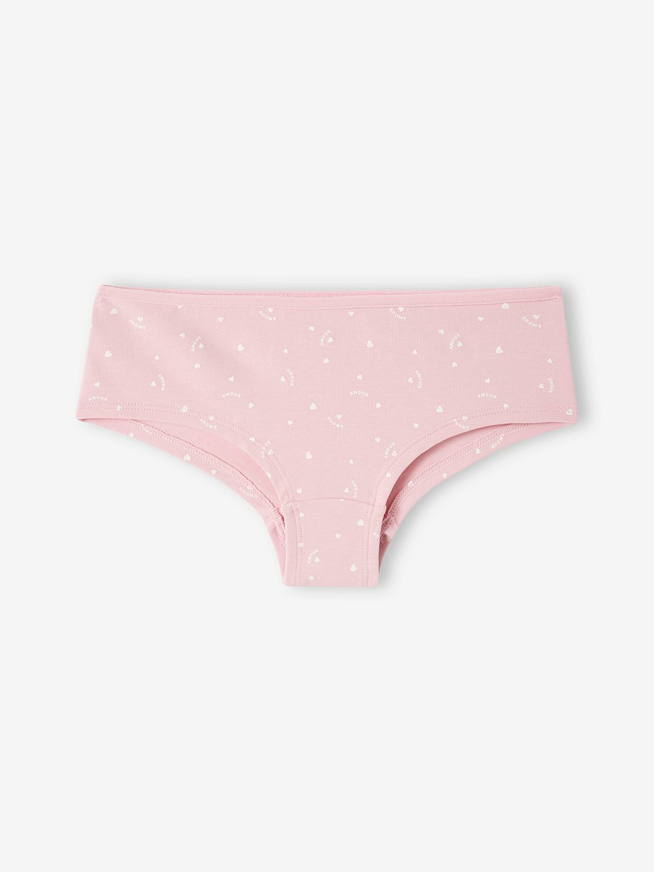 Vertbaudet 7er-Pack Mädchen Shortys, Herzen Oeko-Tex - blau
