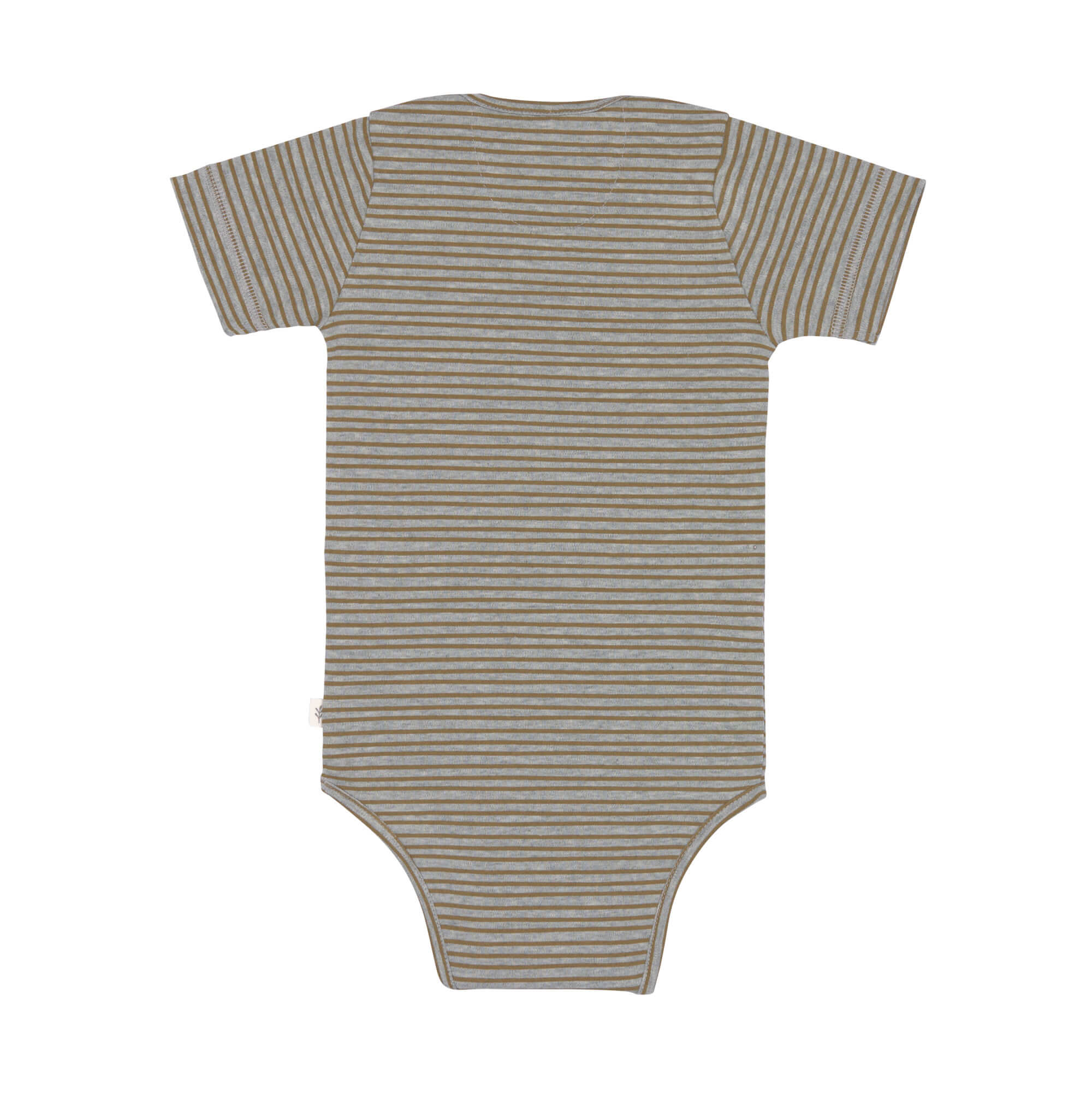 Baby Body kurzarm - Bio Baumwolle, Streifen, Grau meliert