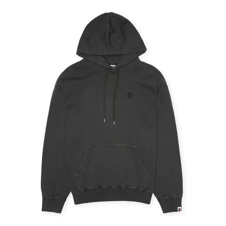 A Bathing Ape Ape Head One Point Garment Dye Pullover Hoodie M Black