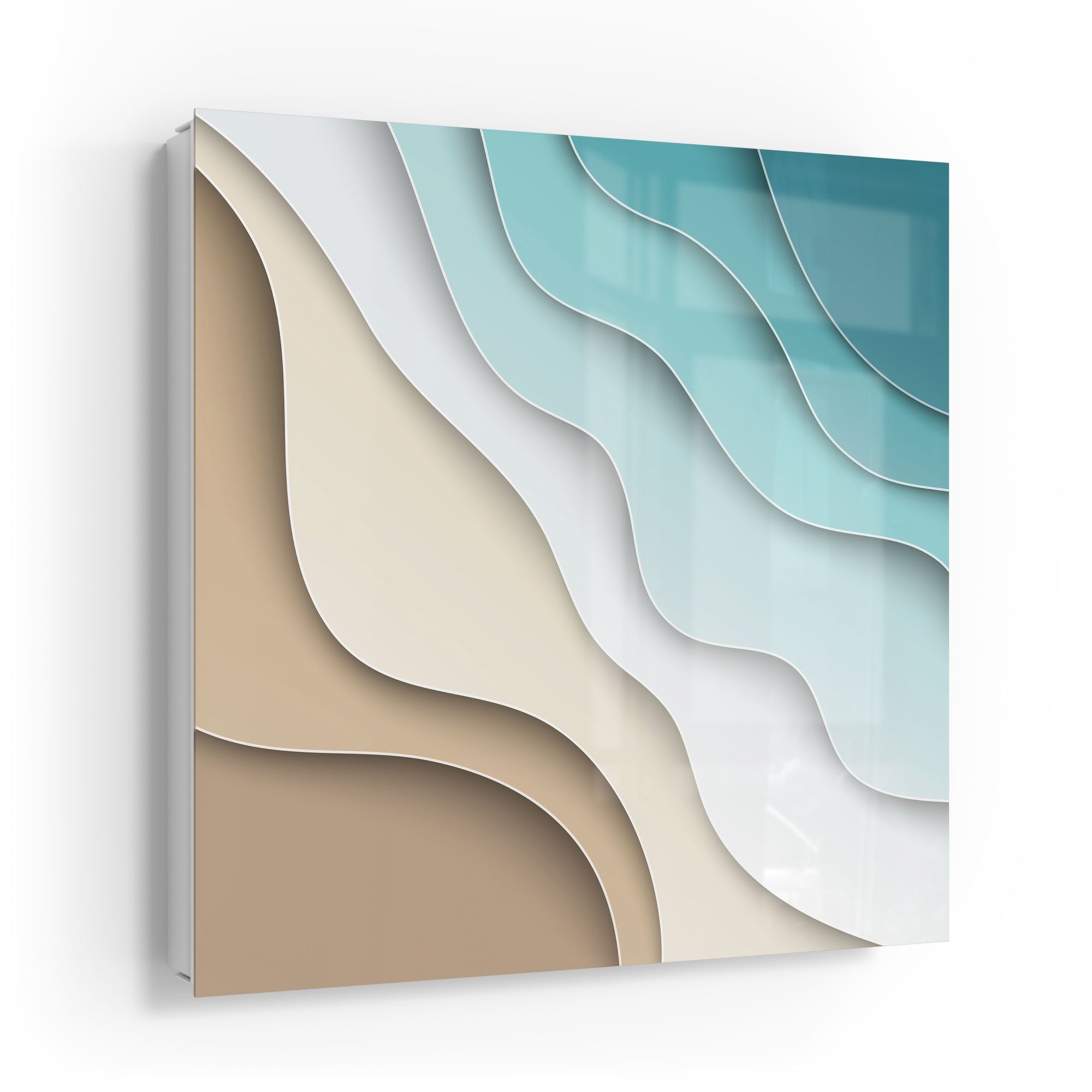 DEQORI Schlüsselkasten 'Farbige Papierwellen', Glas Schlüsselbox modern magnetisch beschreibbar