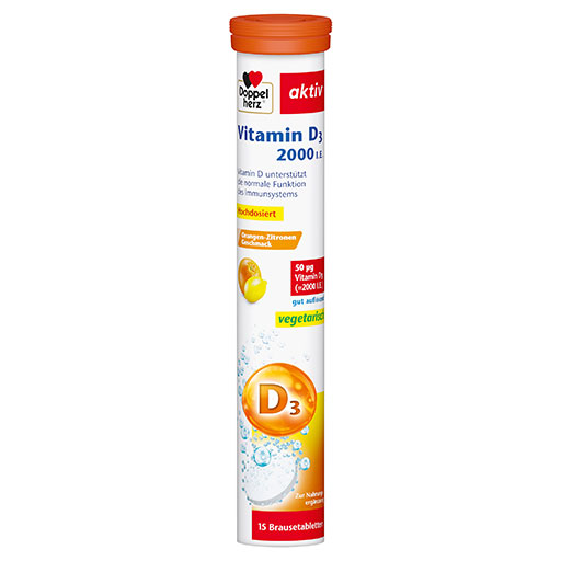 DOPPELHERZ Vitamin D3 2000 I.E. Brausetabletten  15 St  Brausetabletten
