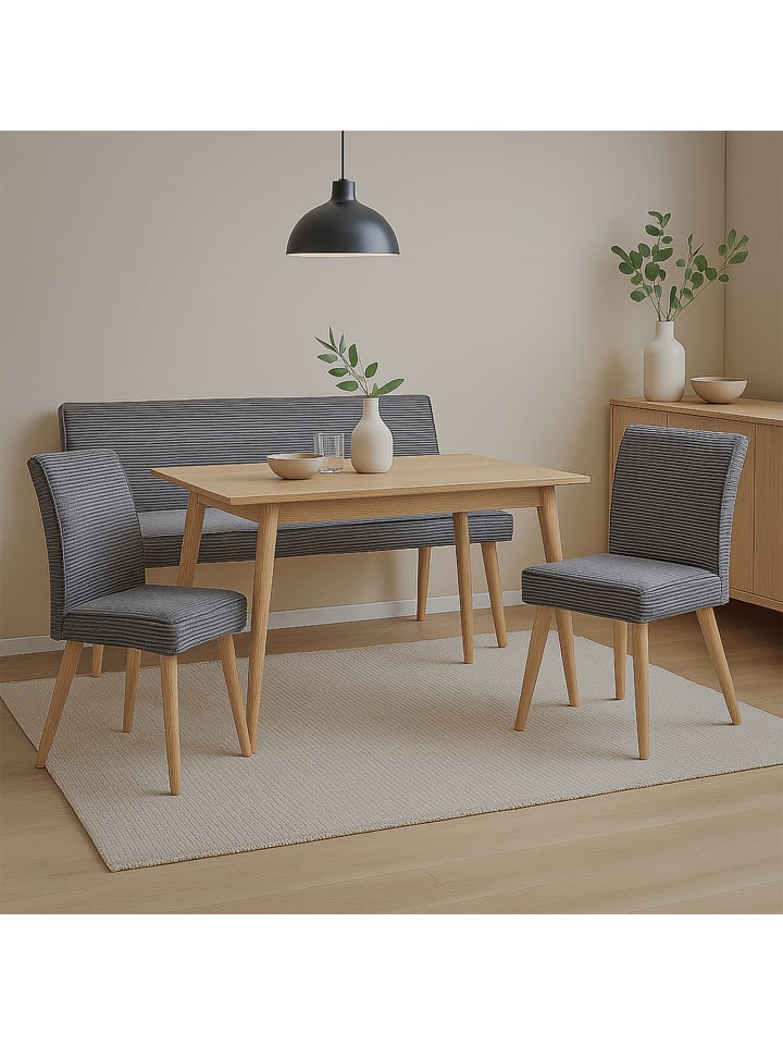 B&D Home 3-tlg. Set: Sitzgruppe Paulo in Anthrazit günstig kaufen onesize