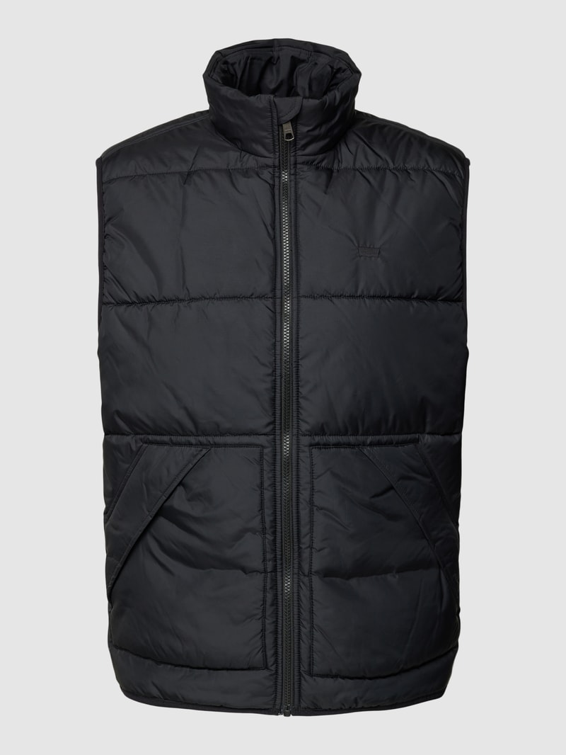 Steppweste mit Label-Stitching Modell 'SUNSET' in schwarz