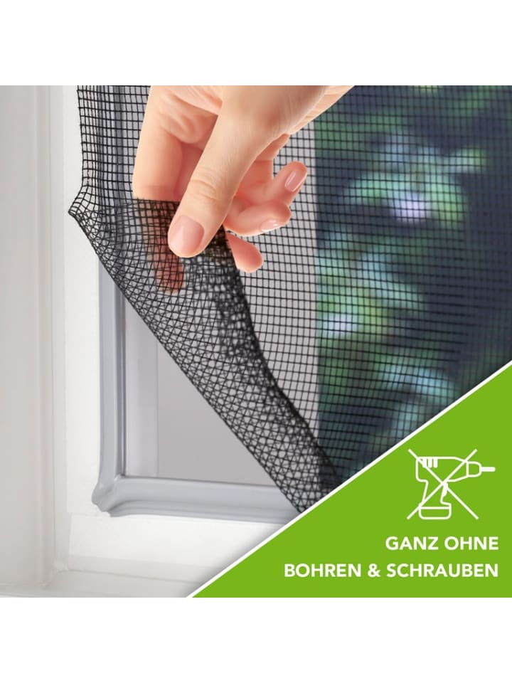 EASYmaxx EASYmaxx Fenster Moskitonetz mit Klettverschluss - 130x150cm - Schwarz günstig kaufen onesize