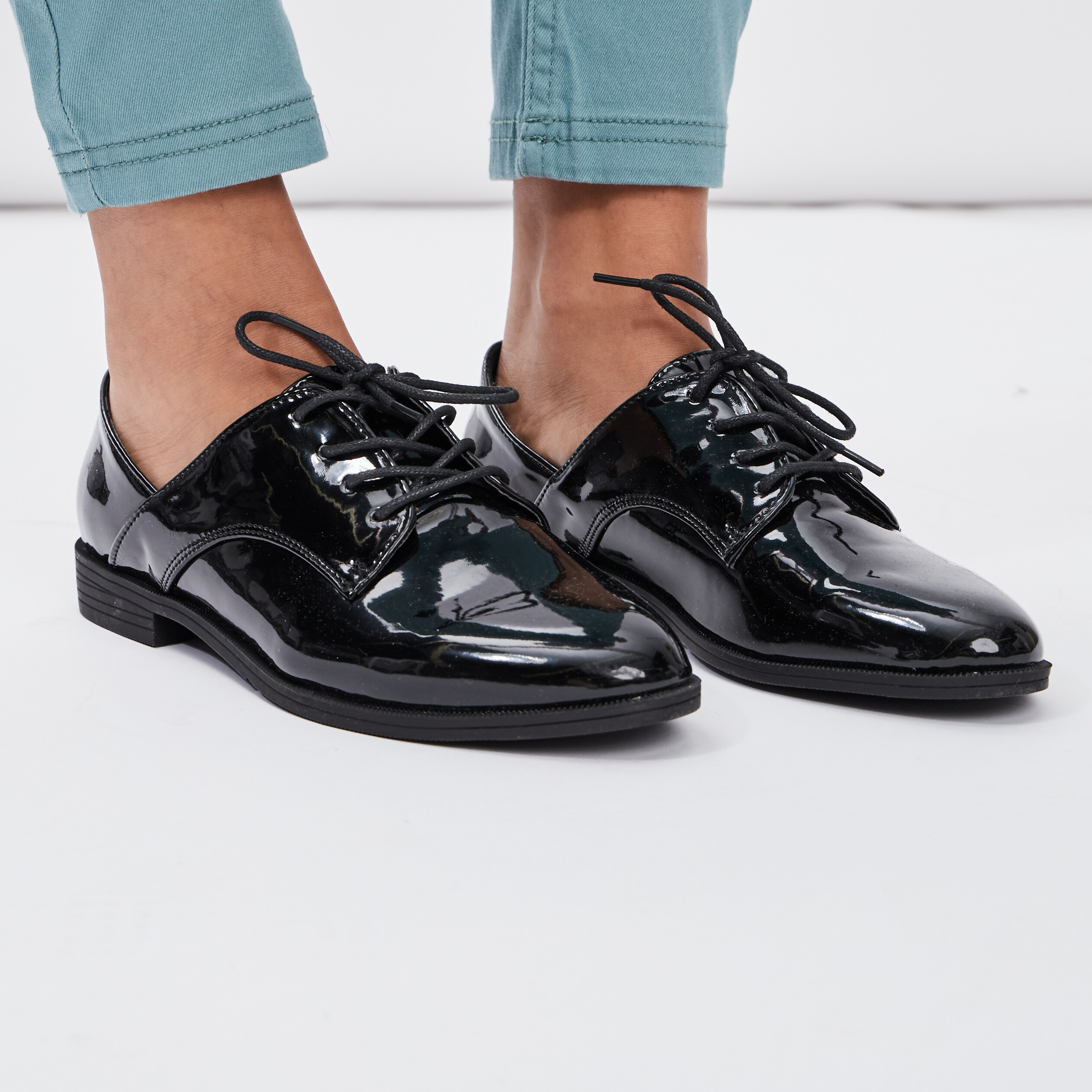 Derbies vernies noir femme | La Halle