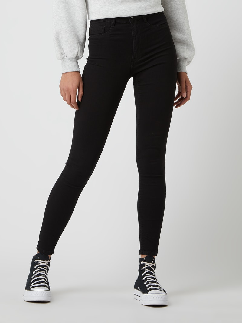 Skinny Fit Jeans mit Stretch-Anteil Modell 'Molly' in schwarz