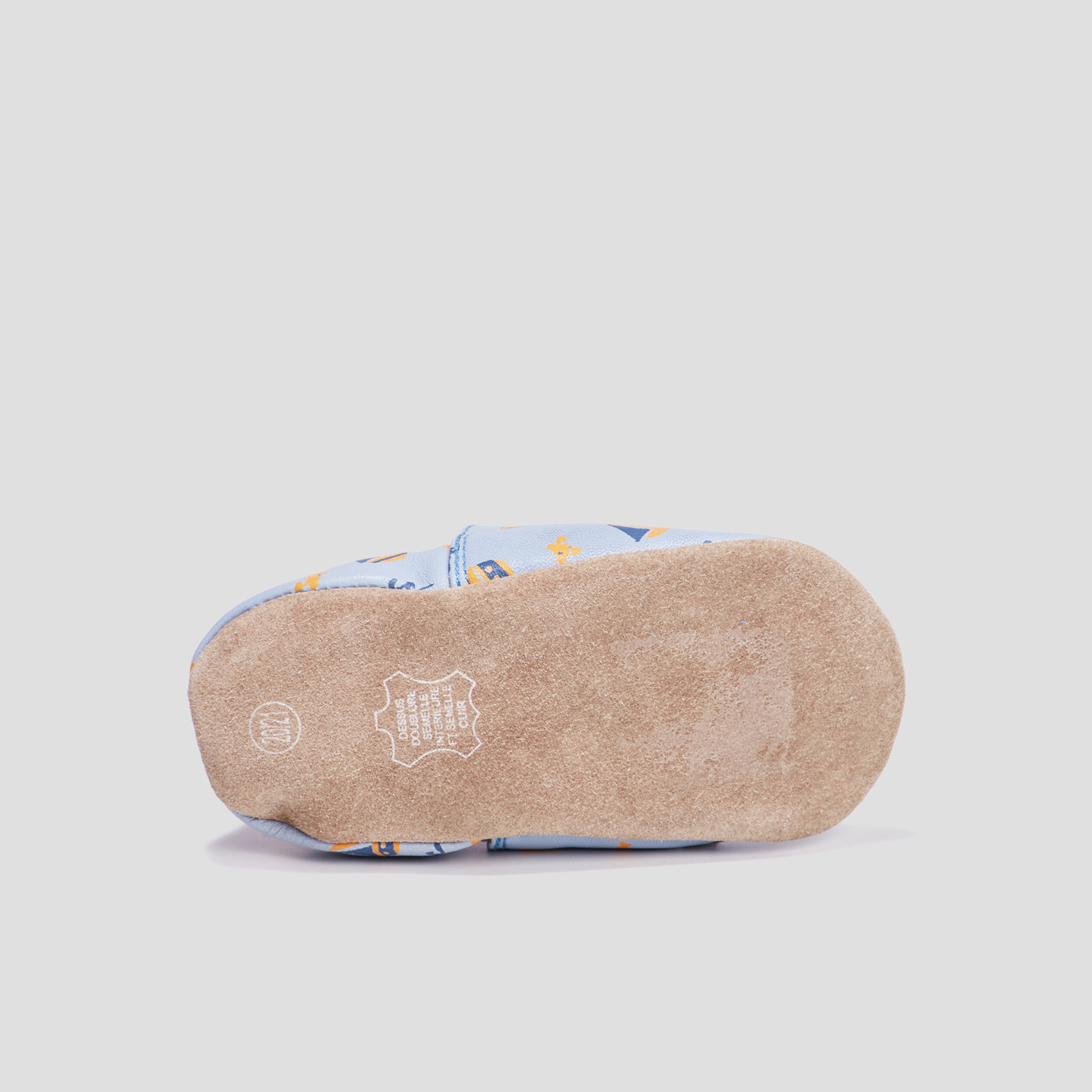 Bottons en cuir bleu ciel bébé garçon | La Halle