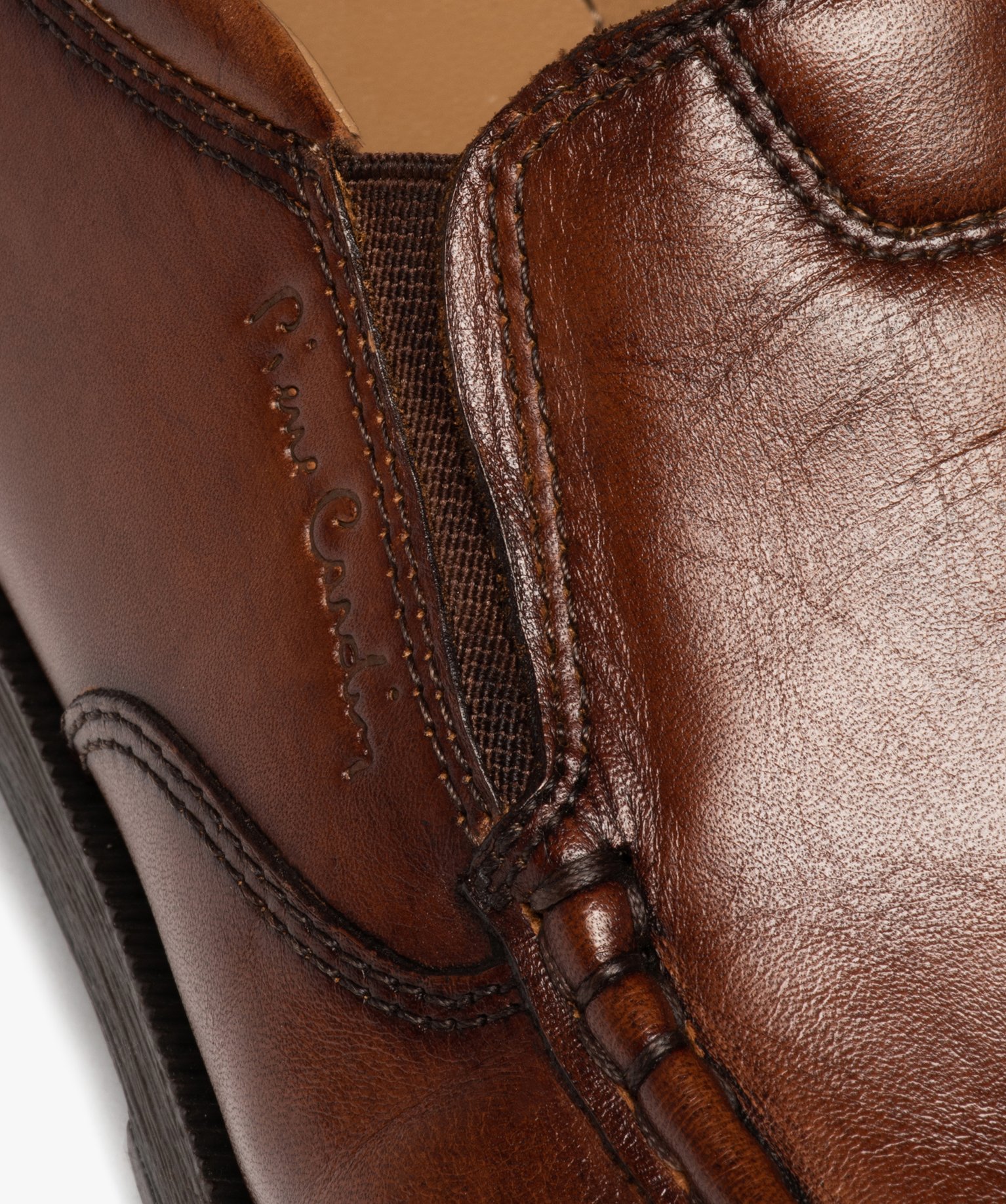 Mocassins homme unis à talon plat - Pierre Cardin marron | GEMO