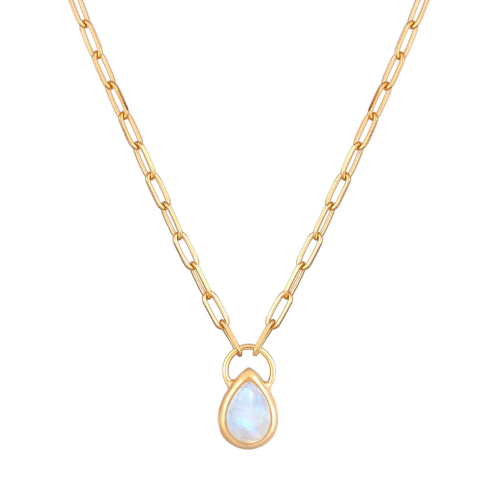 Elli PREMIUM Elli PREMIUM Collier Femmes Pendentif en forme de goutte avec pierre de lune en a collier