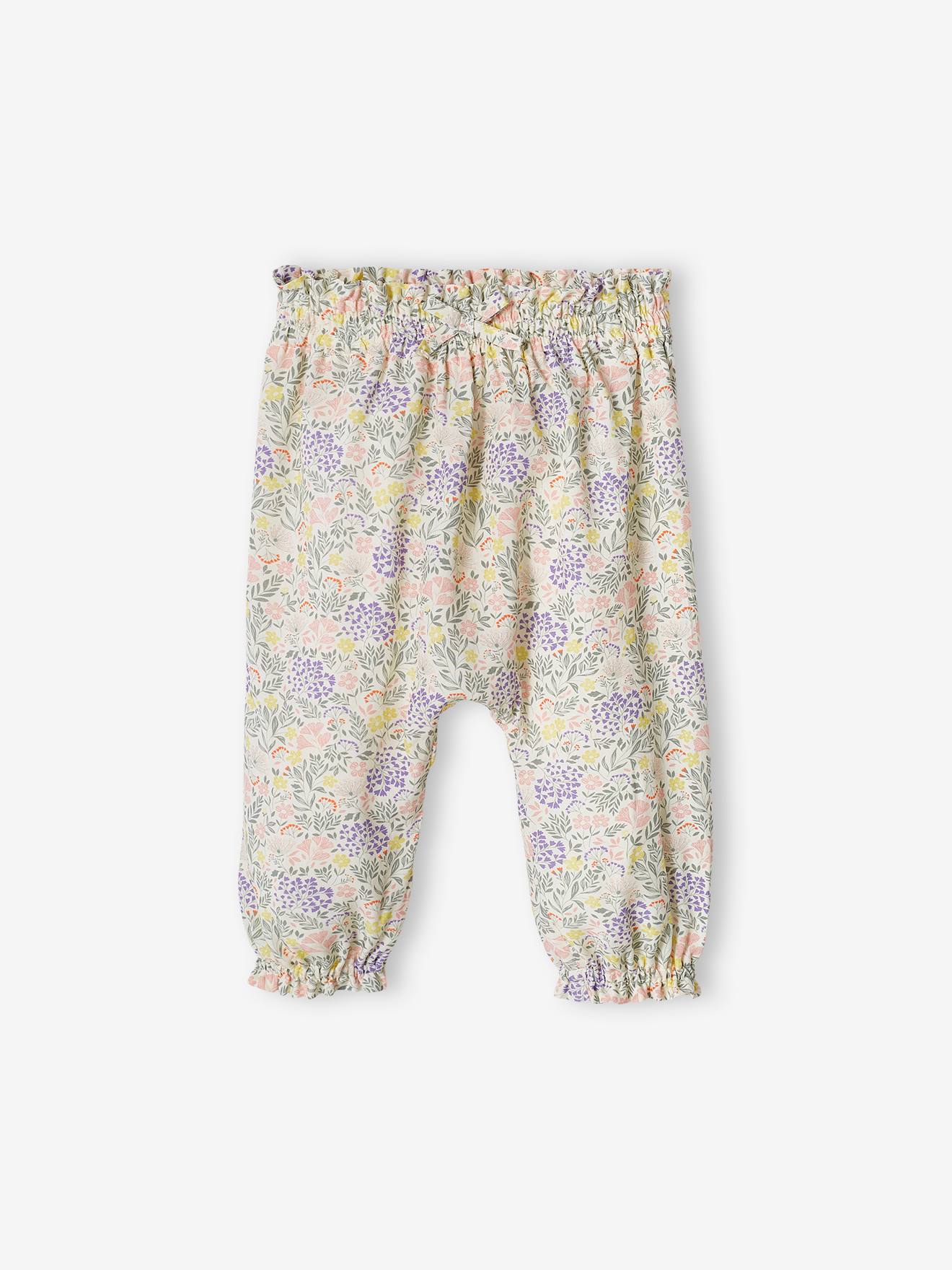 Pantalon imprimé bébé fluide vert imprimé