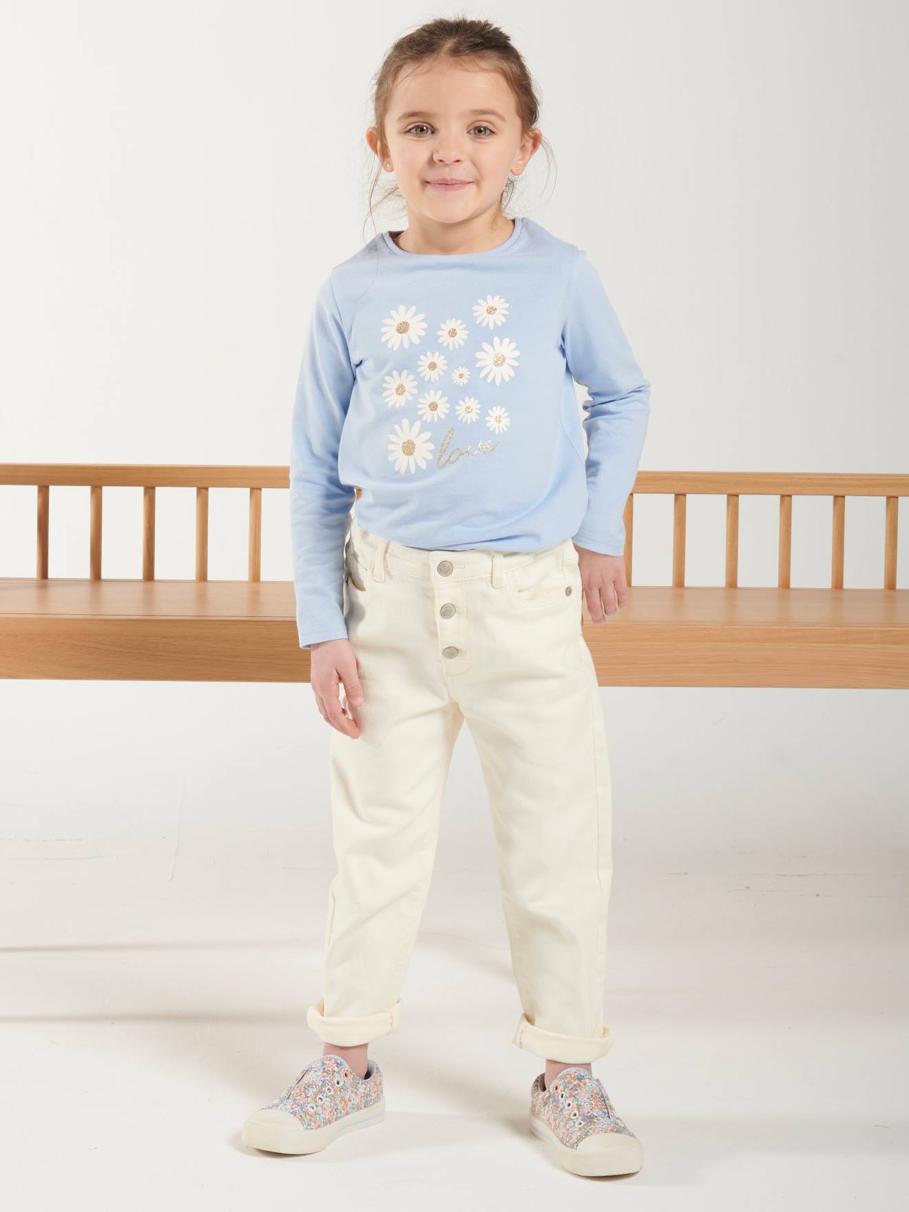 Pantalon Mom fit MorphologiK Large fille écru