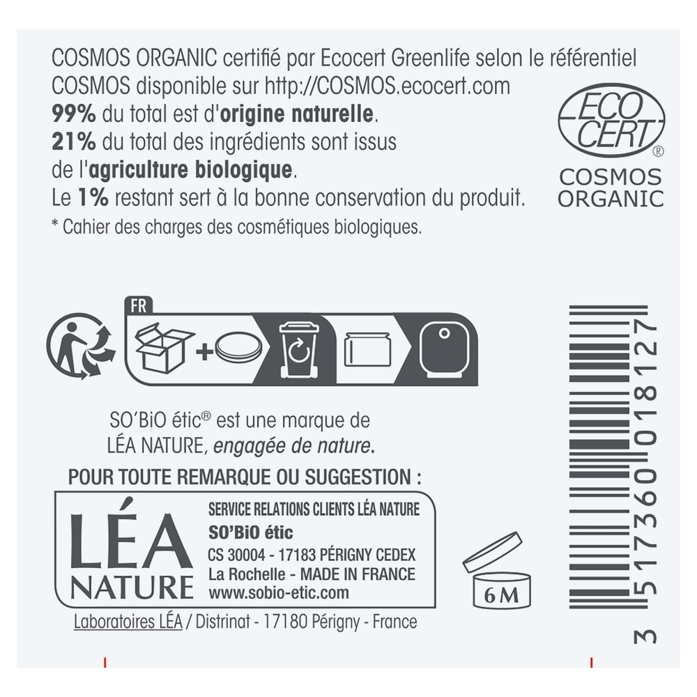 LÉA NATURE SO BiO étic Crème nutritive redensifiante nuit, Précieux Argan Peaux Matures Crème nutritive