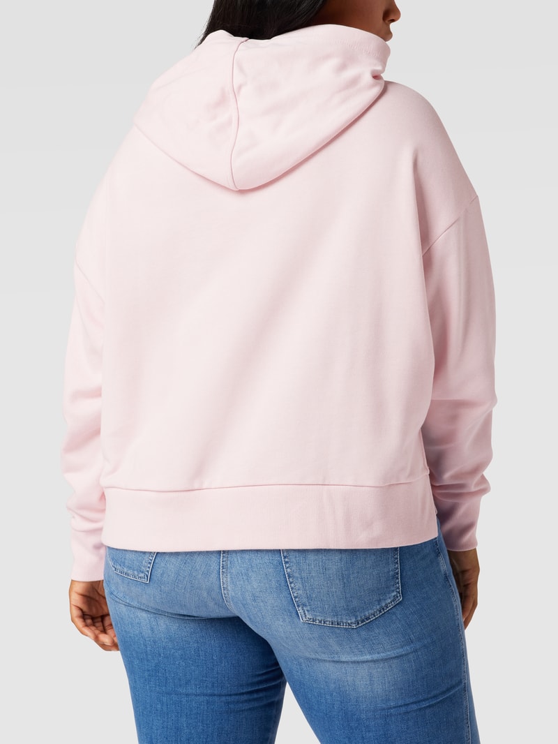 PLUS SIZE Hoodie mit Label-Stitching in hellrosa
