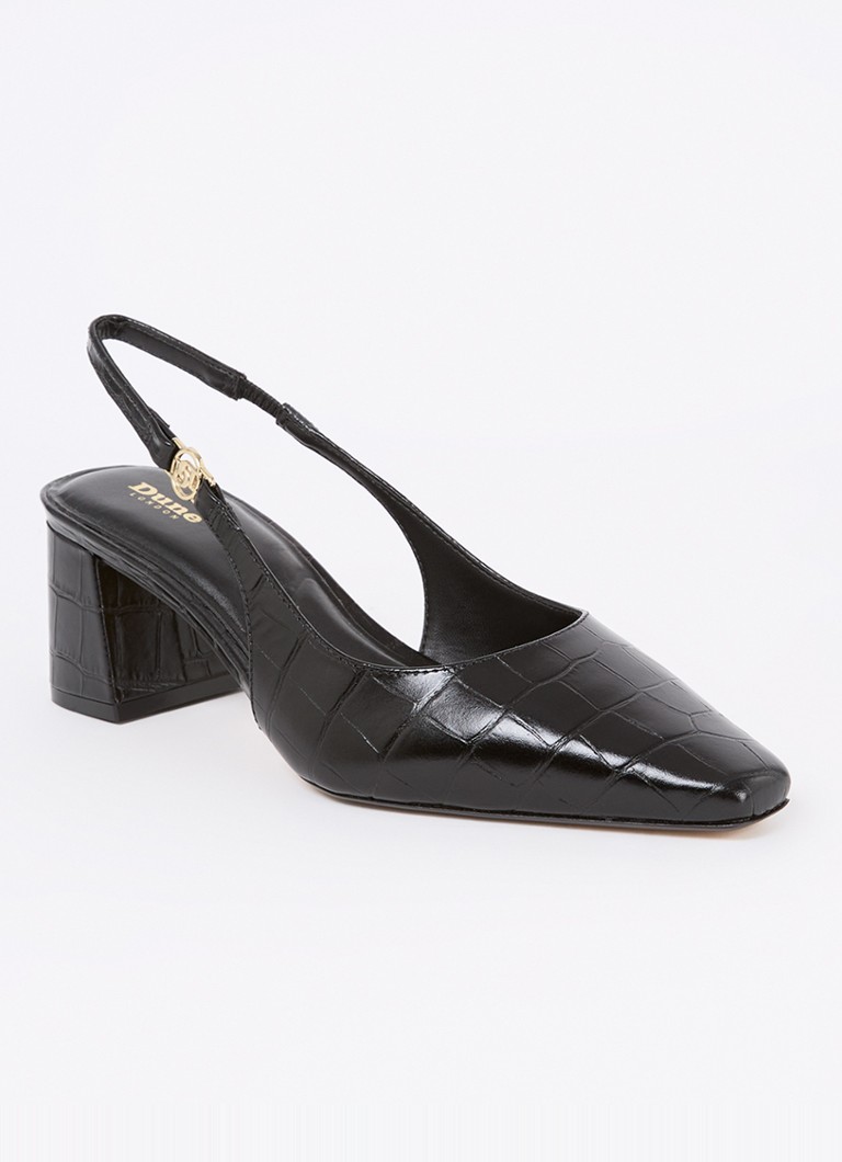 Pantofi cu toc slingback Dune London Contact, din piele cu textură de crocodil.