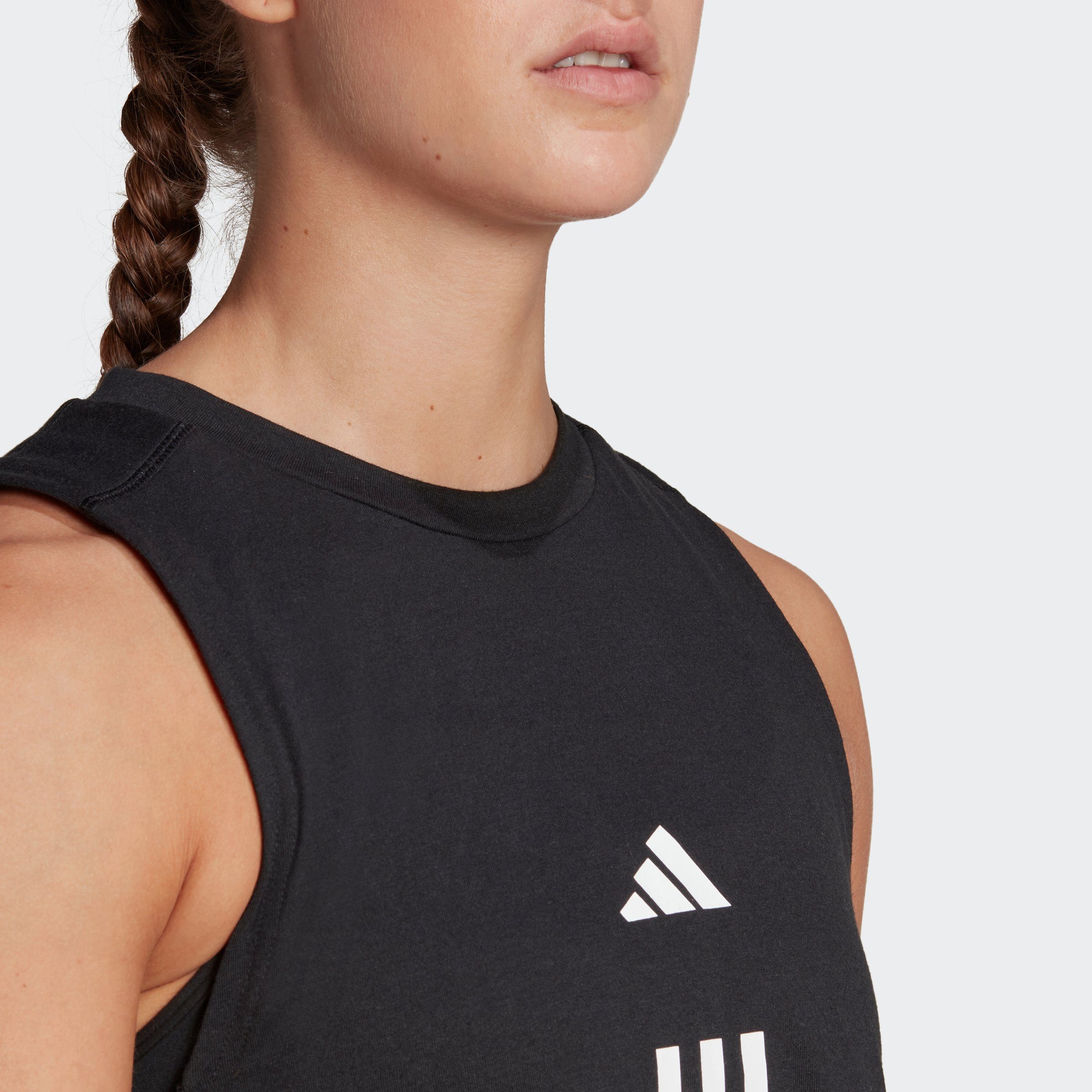adidas Performance Tanktop TRAIN ESSENTIALS TRAIN COTTON 3-STREIFEN CROP