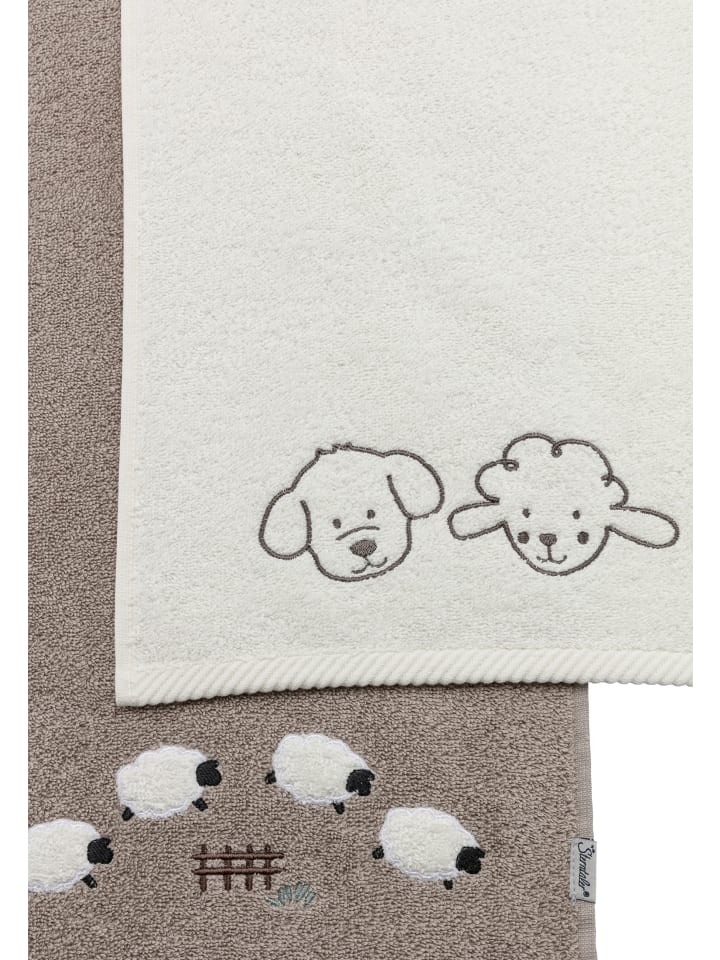 Sterntaler Kinderhandtuch 2er-Pack BAUERNHOF in sand günstig kaufen onesize