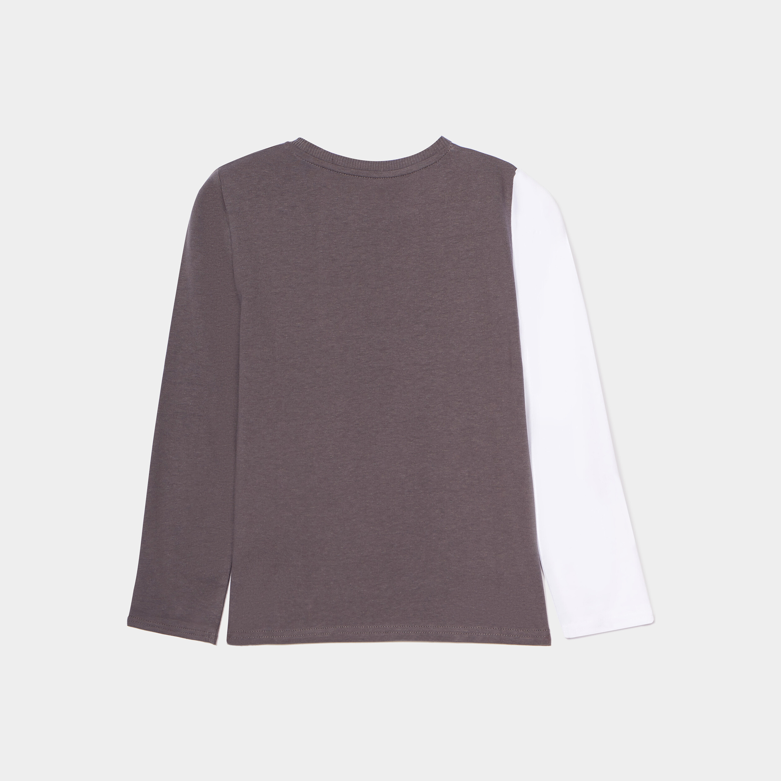 T-shirt col rond manches longues Liberto gris foncé garçon | La Halle
