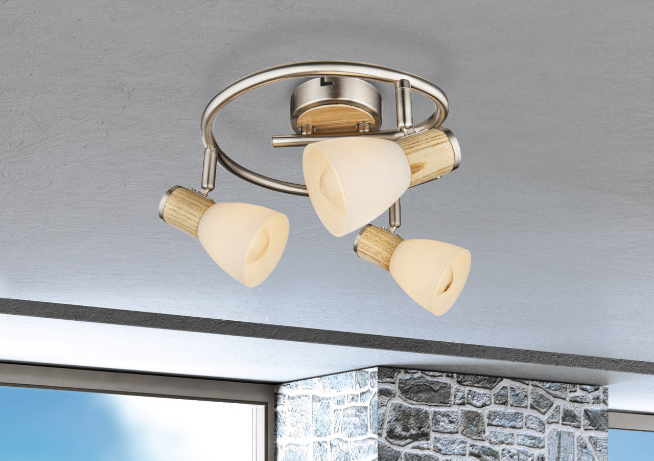 Globo Lighting - GYLFI - Strahler Metall Nickel matt, 3x E14